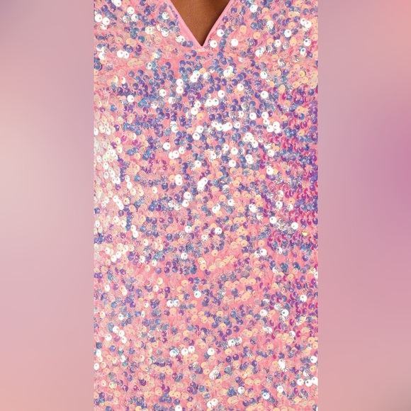 NWT Lulu’s All the Admiration Light Pink Sequin Bodycon Mini Dress - Picture 5 of 11